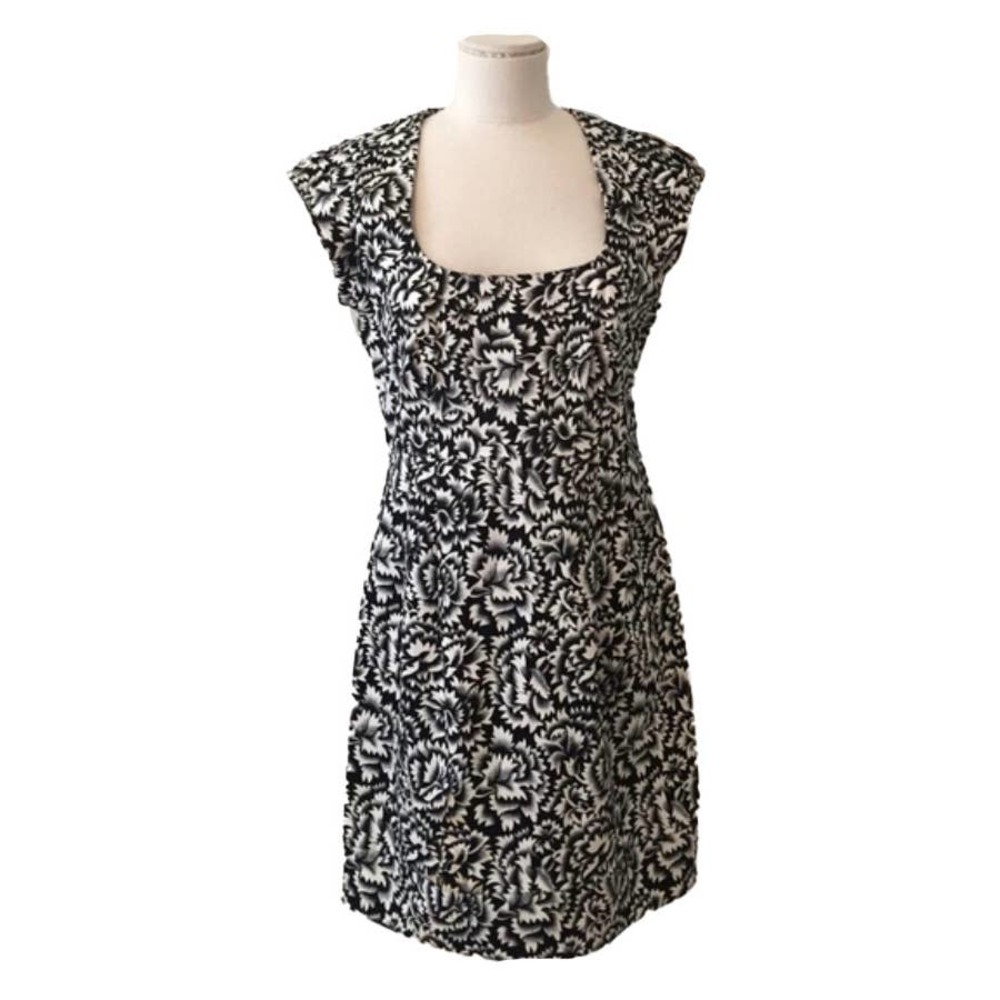 French Connection Mini Dress Floral Jacquard Rose Print Daisy Print Mini Dress